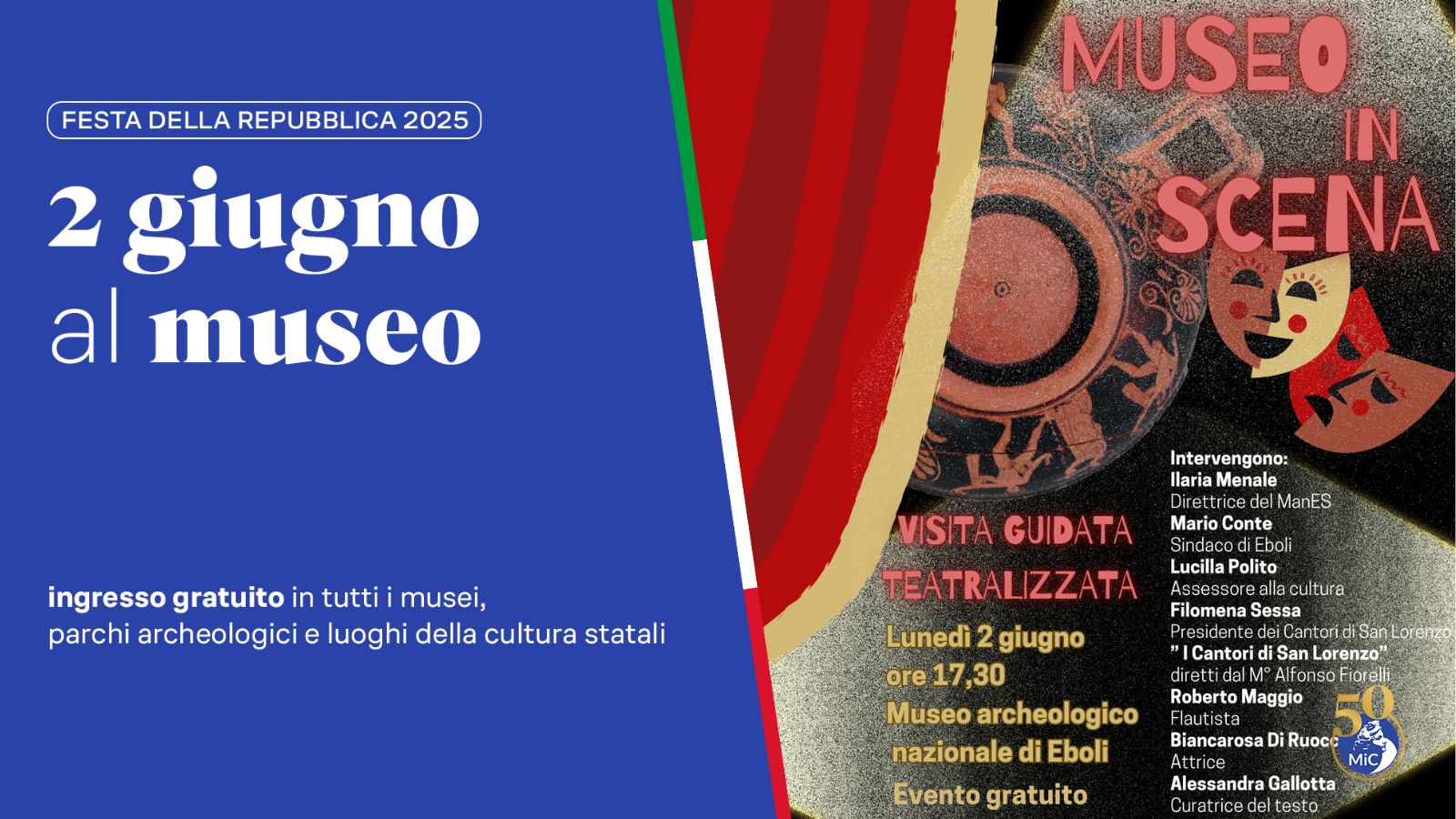 2 giugno 2025 Festa della Repubblica al ManES | Museo in scena | visita guidata teatralizzata